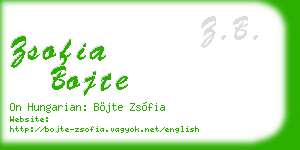 zsofia bojte business card